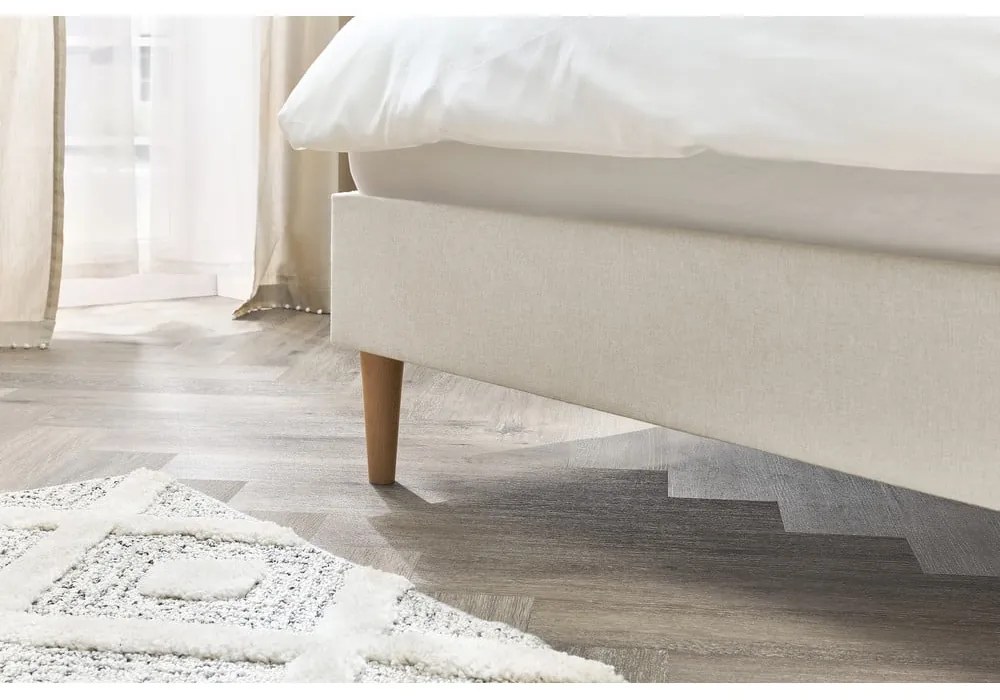 Béžová dvojlôžková posteľ Bobochic Paris Sary Light, 160 x 200 cm