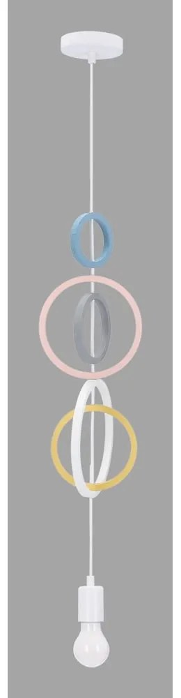 Biely/ružový detský luster s kovovým tienidlom Single – Candellux Lighting