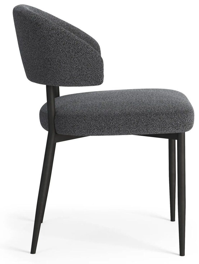 IRIS Antracit [Tmavo šedá] (látka Monza 130) - MODERNÁ ČALÚNENÁ STOLIČKA DO OBÝVAČKY/ PODKROVNEJ JEDÁLNE