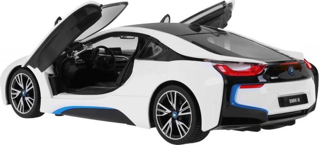 BMW i8 biely RASTAR 1:14 model auta na diaľkové ovládanie + 2,4 GHz diaľkové ovládanie