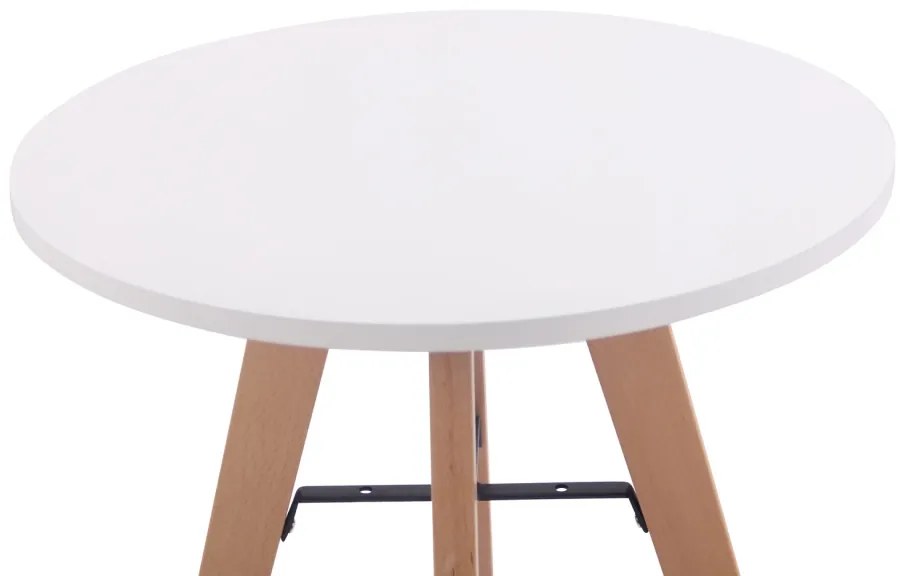 Jedálenský stôl okrúhly Viktor 60, nohy natura - v75 x Ø60 cm - Biela