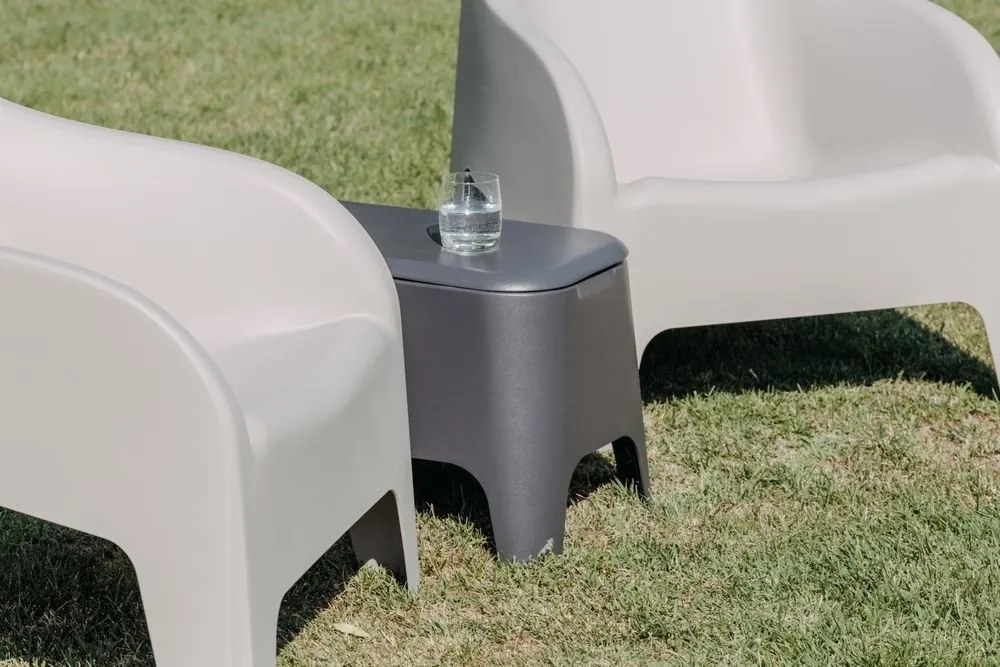 PETRA ARMCHAIR plastové kreslo, sivé