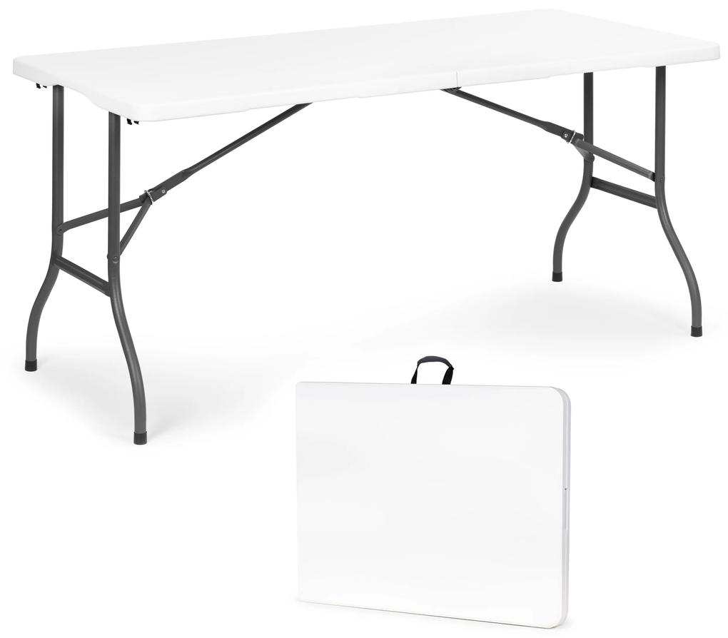ModernHome Skladací záhradný stôl 153 cm - biely