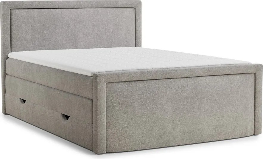 Sivobéžová boxspring posteľ s úložným priestorom 160x200 cm Fresco – Maison de Rêve