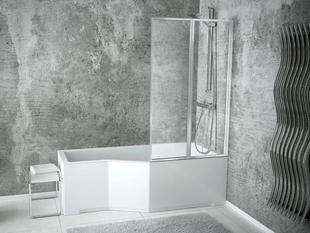 Besco Vaňová zástena AMBITION PREMIUM 2 80140 (80,5x140 cm | Transparent)