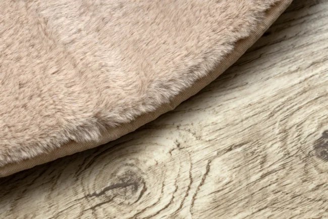 Protišmykový koberec POSH kruh Shaggy camel, béžový, plyš