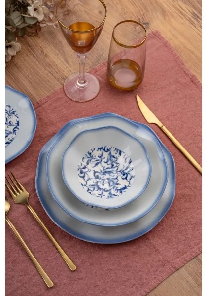 Jedálenská súprava 24 ks modrá/porcelán