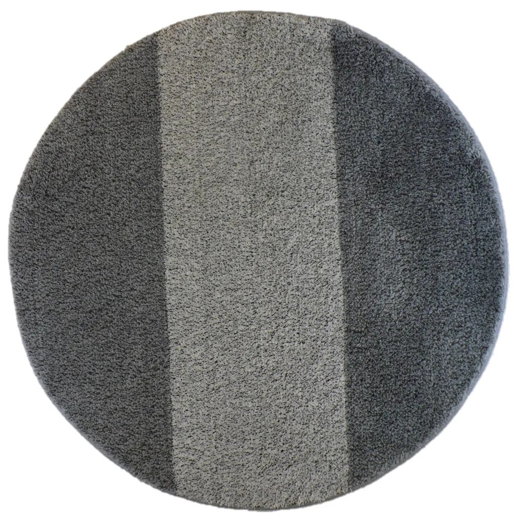 ROUTNER Kúpeľňová predložka ATHENA Sivá 10306 - Sivá / Kruh Ø 90 cm 10306