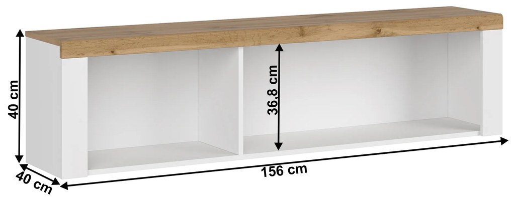 Regál Vilgi 160 (biela + dub wotan). Vlastná spoľahlivá doprava až k Vám domov. 1064641