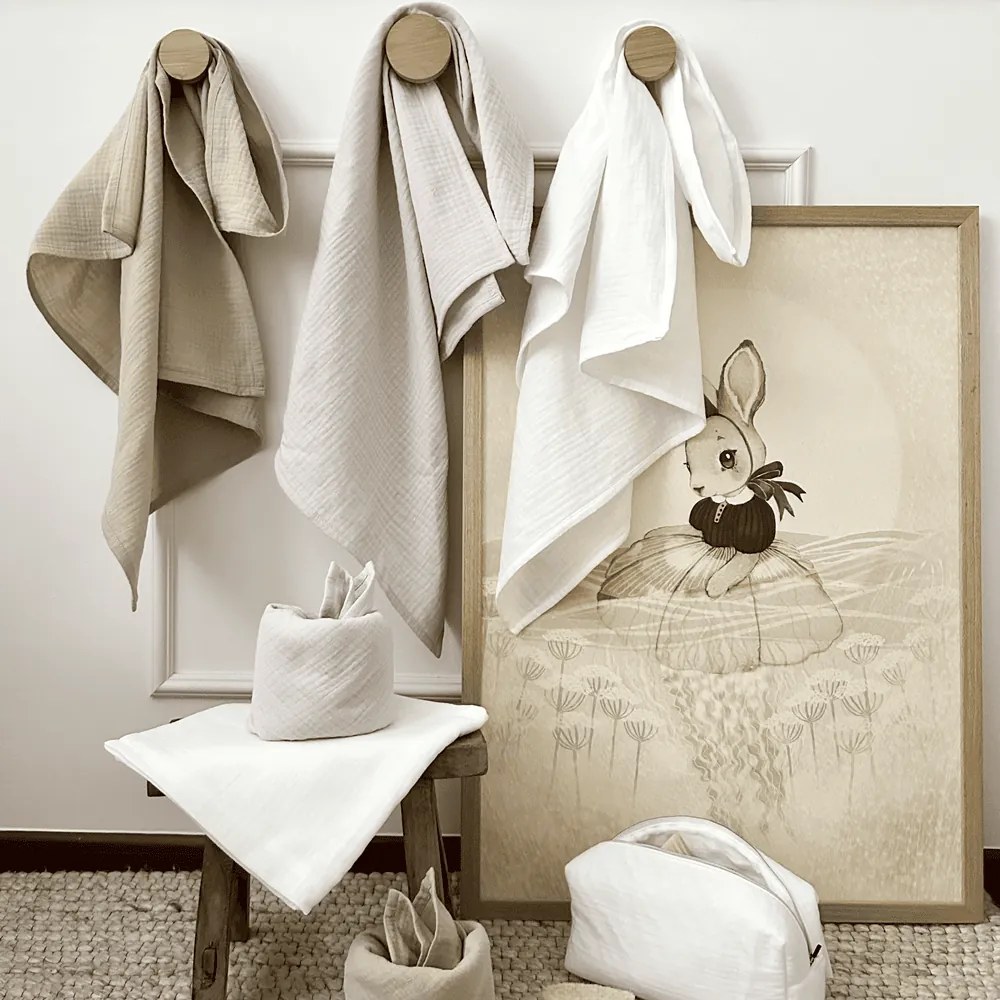 Mušelínová plienka z organickej bavlny svetlá ľalia 70×70 cm