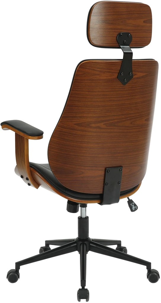 Design-Shop Kancelárska stolička Lugo - koženka - Orech / Čierna