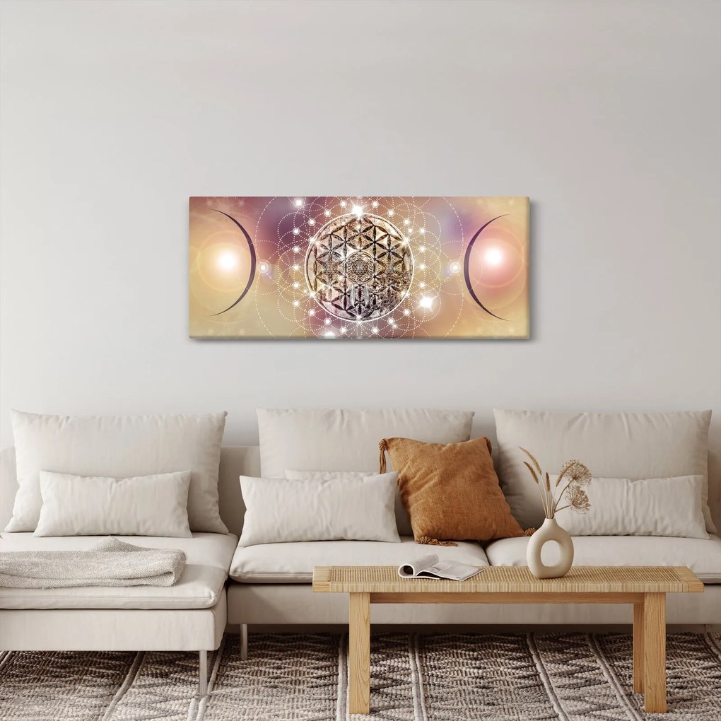 Obraz - Mandala s elementmi (120x50 cm)