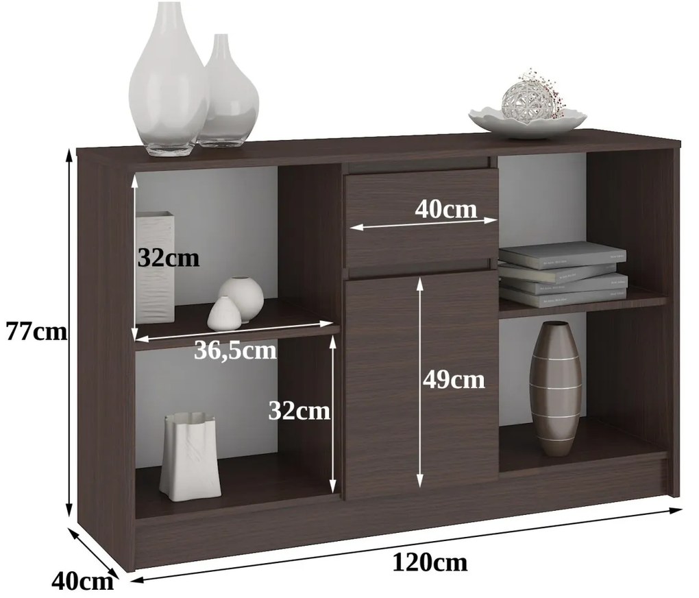 Komoda B-17 120 cm wenge