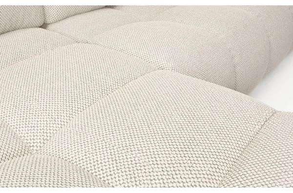 Rozkladacia rohová čalúnená sedacia súprava s úložným priestorom v tvare L ALMADA ľavá svetlo-béžová