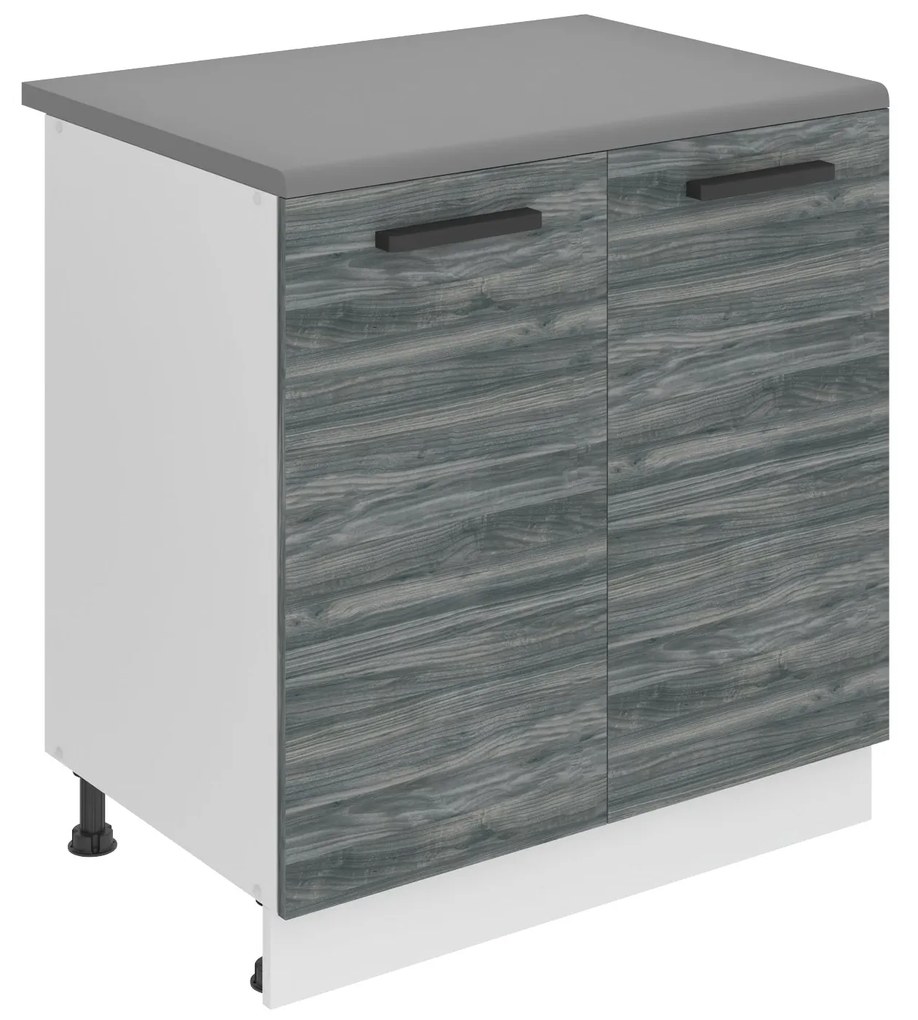 Kuchynská skrinka Belini Premium Full Version spodná 80 cm šedý antracit Glamour Wood s pracovnou doskou