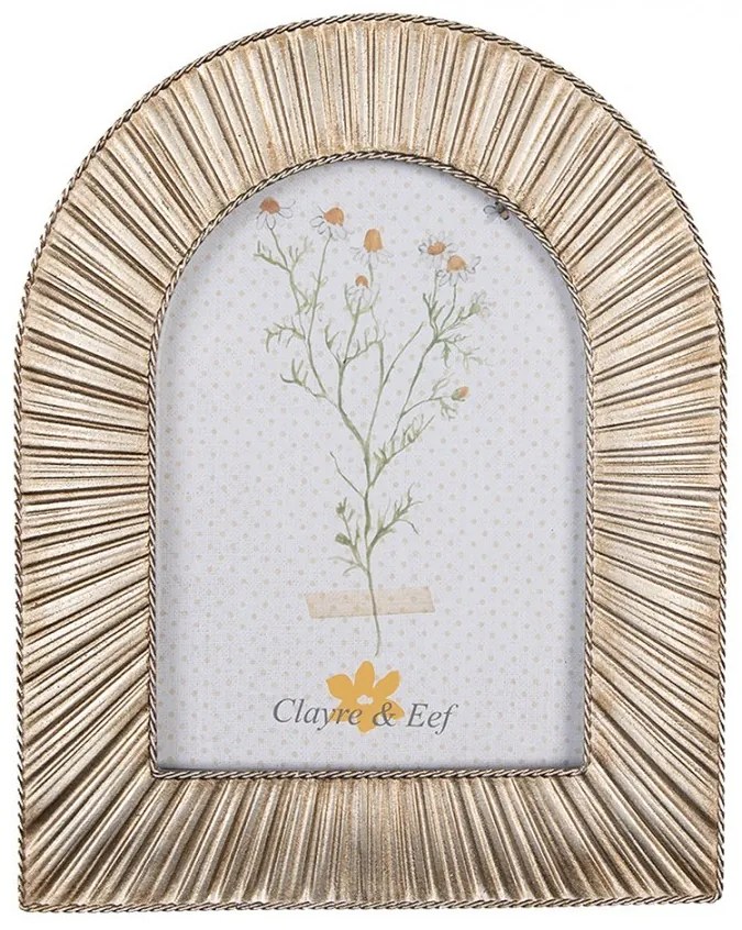 Zlatý fotorámik v polkruhovom prevedení - 18*2*22 cm / 10*15 cm