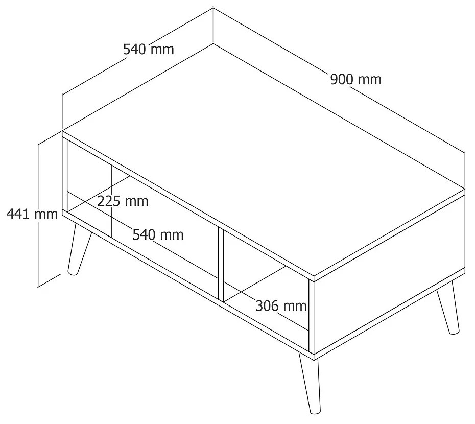 Dizajnový konferenčný stolík Sarika 90 cm dub biely