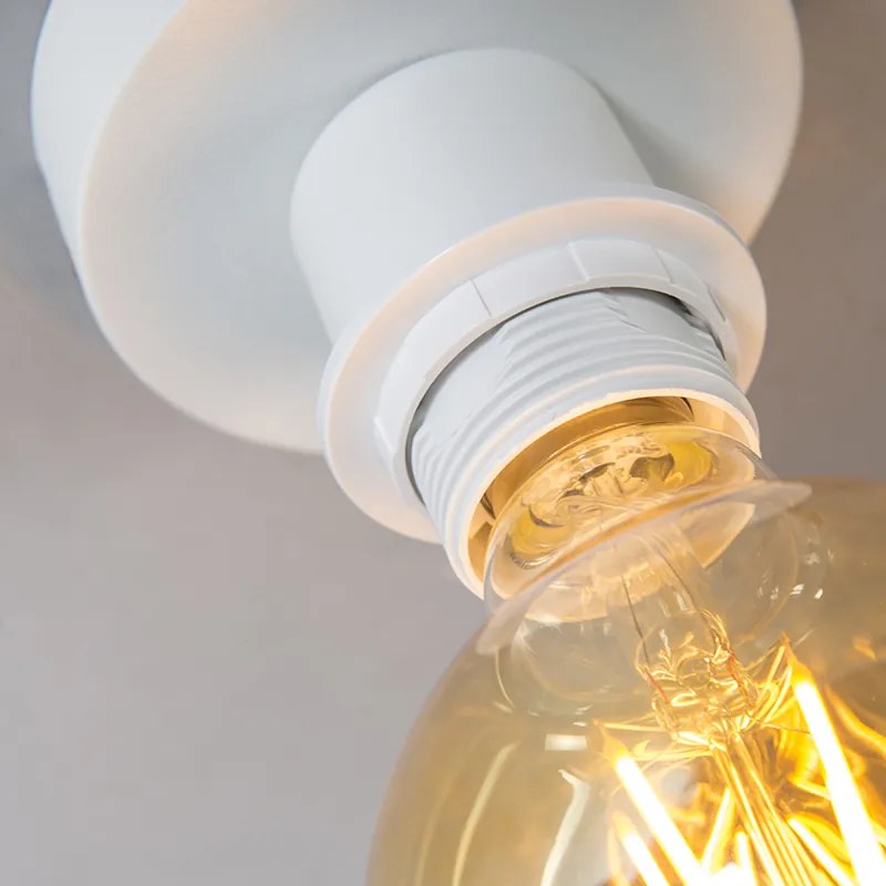 Moderné stropné svietidlo matná biela s čiernym tienidlom 45 cm - Combi