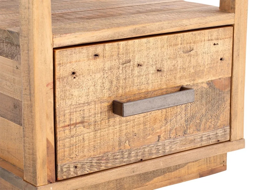 furniture-nabytek.cz - Masívny nočný stolík Woodville z recyklovanej borovice, lakovaný, prírodná farba