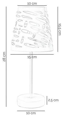 ONLI - Stolná lampa RICKY 1xE14/10W/230V 28 cm biela