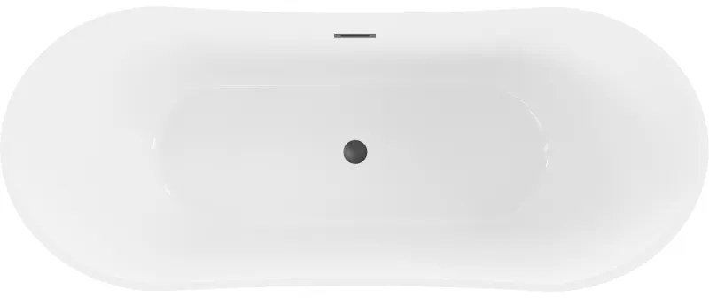 Mexen Celia, voľne stojaca vaňa 170 x 75 cm, biela-čierna, čierny matný prepad, 52331707575-70
