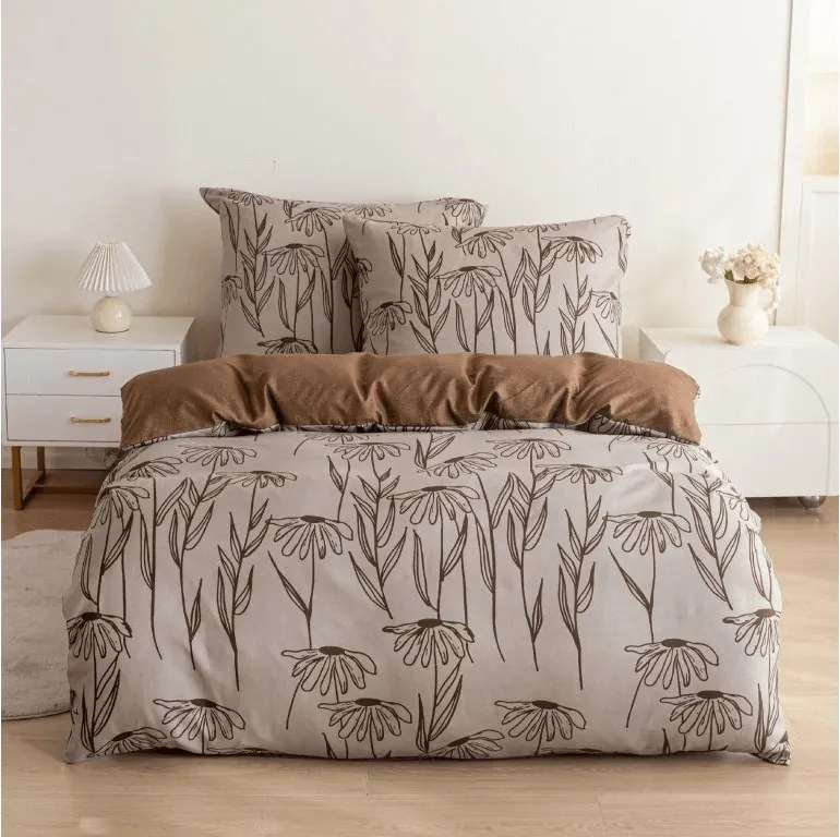 Flanelové obliečky z mikrovlákna MINARO béžové Rozmer obliečky: 70 x 90 cm | 140 x 200 cm