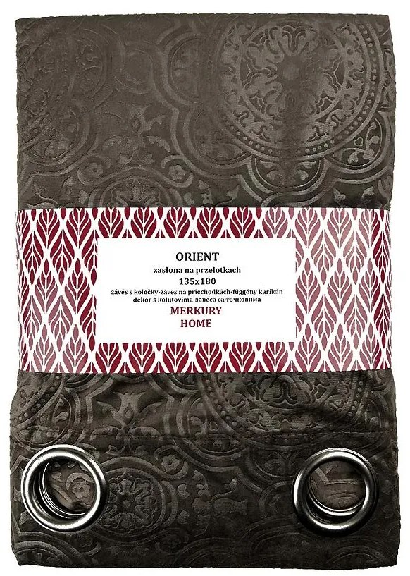 Záves Orient na priechodkách 135x180 hnedá Merkury Home