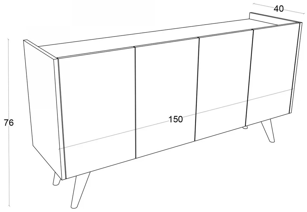 Komoda Petra 150 cm biela