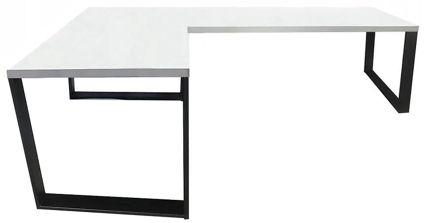 Písací Stôl Roh. Loft Top Biely 180x120x2,8 Model 0