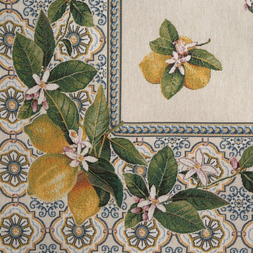 EUROFIRANY GOBELÍNOVÝ OBRUS LEMON 100X100 CM VZOROVANÝ
