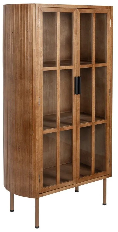 Vitrína z kaučukového dreva v prírodnej farbe 80x140x38 cm Yaz – White Label