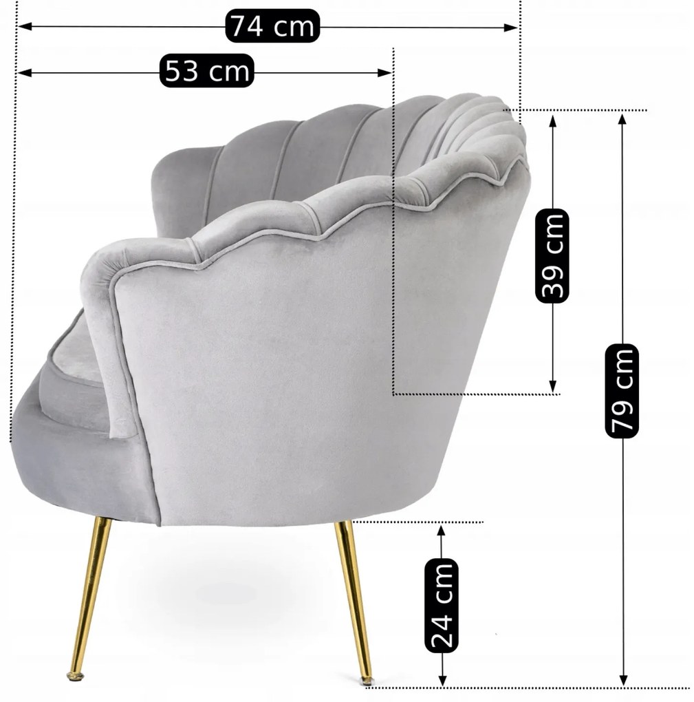 PROXIMA.store - Elegantná pohovka Zendaya FARBA: sivá