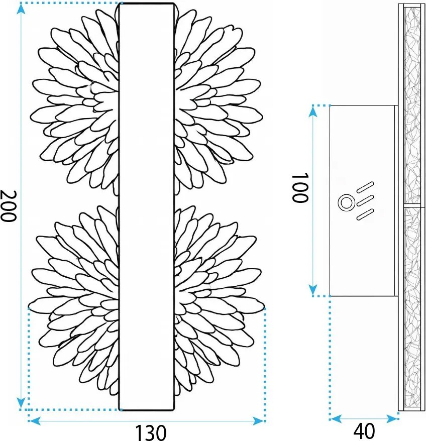 Toolight Toolight, LED nástenné svietidlo, 6W, 500lm, 4000K, G147-2W, zlatá matná, OSW-04703