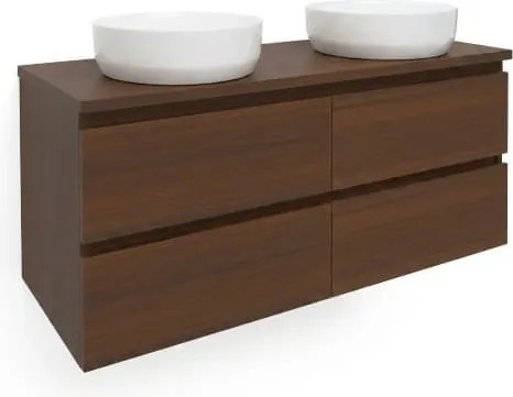 Kúpeľňová skrinka s krycou doskou SAT B-Way 119x50x45 cm orech mat BWAY2120NUTDESK