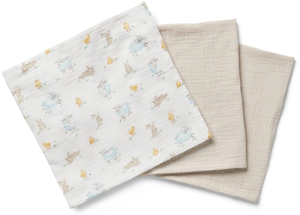 Mušelínové uteráky pre bábätká, 3 ks