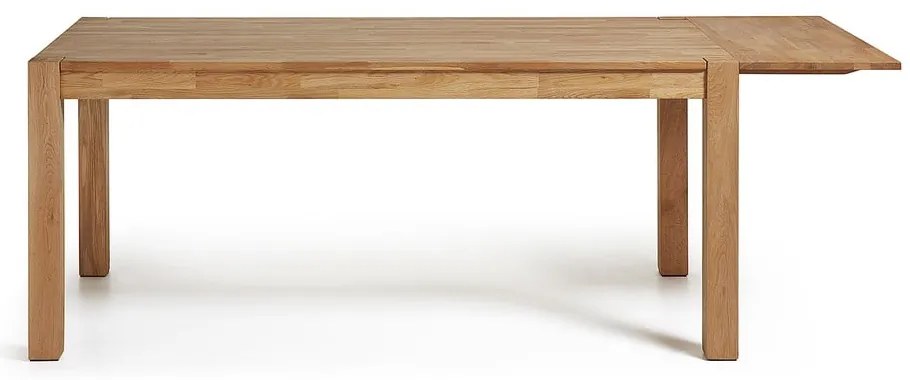 Jedálenský rozkladací stôl z dubového dreva Kave Home, 140 x 90 cm