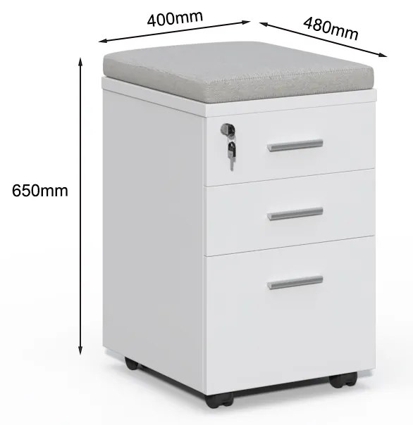 Pojazdný kancelársky kontajner Houseland Prime Soft 01 biely/sivý