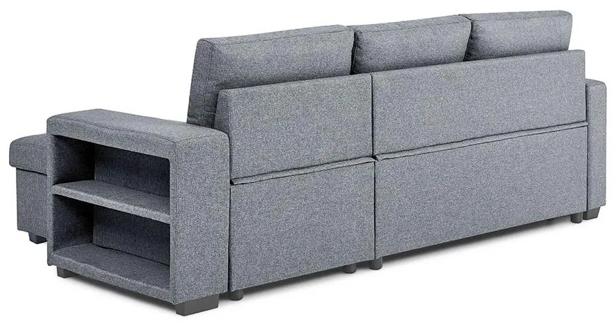 Univerzálna rohová rozkladacia sedacia súprava Catini PORTIVA s úložným priestorom a USB sivá