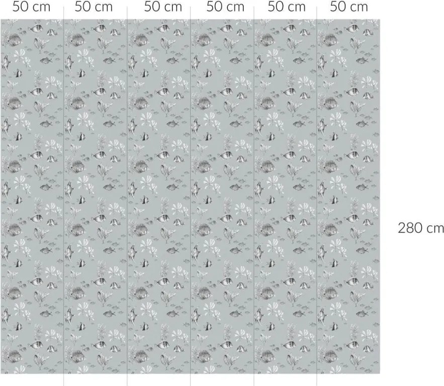 Tapeta čiernobielej rybičky 280x50 cm