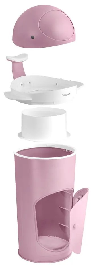 Ružový plastový odpadkový kôš na plienky 25 l Whale – Kindsgut