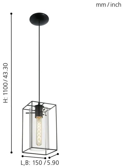 Eglo 49495 - Luster LONCINO 1xE27/60W/230V
