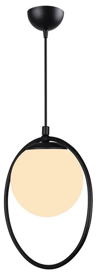 Čierne kovové závesné svietidlo so skleneným tienidlom ø 15 cm Ates – Squid Lighting