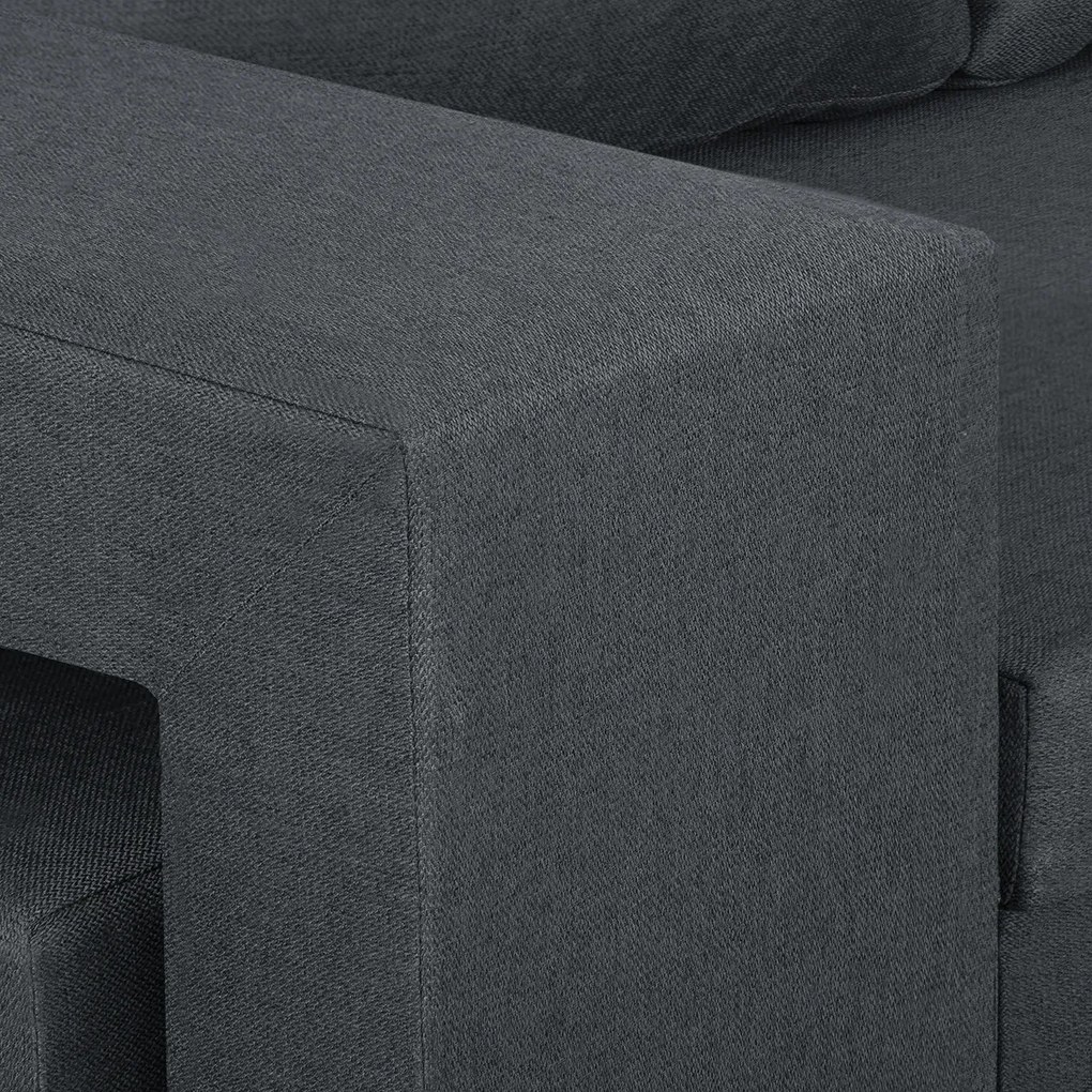 Rozkládací pohovka Dolar II Tmavě šedá  + 2 taburety