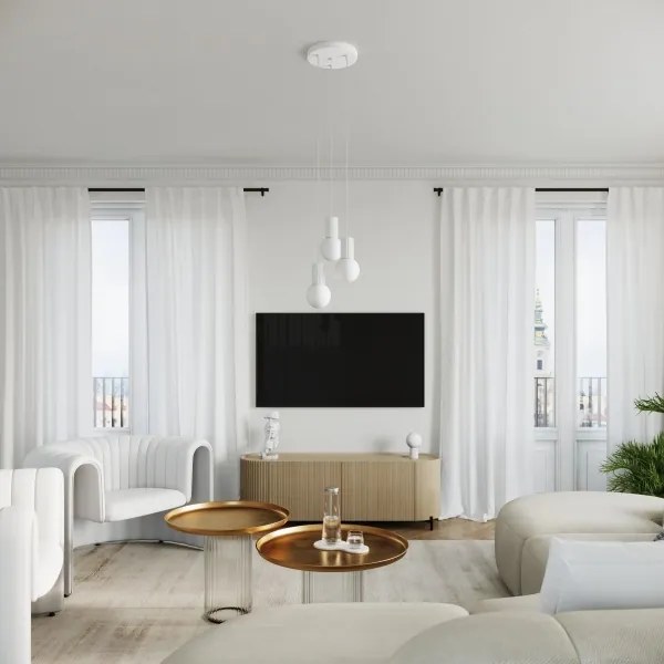 Sollux SL.1710 - Luster na lanku HALO 3xG9/8W/230V pr. 25 cm biela