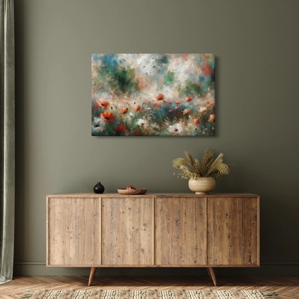 Obraz – Abstrakcia poľa s makmi (90x60 cm)