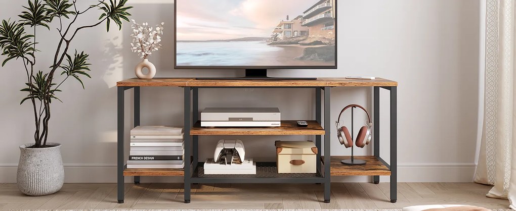 TV stolík Vasagle Werry 140 cm čierny/hnedý