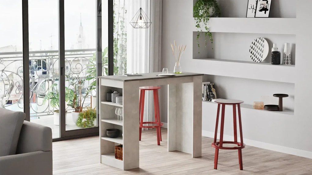 Barový pult Houseland Masasi betón/kameň