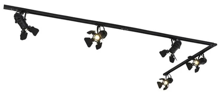 Koľajnicový systém s 5 reflektormi čierny - Movie