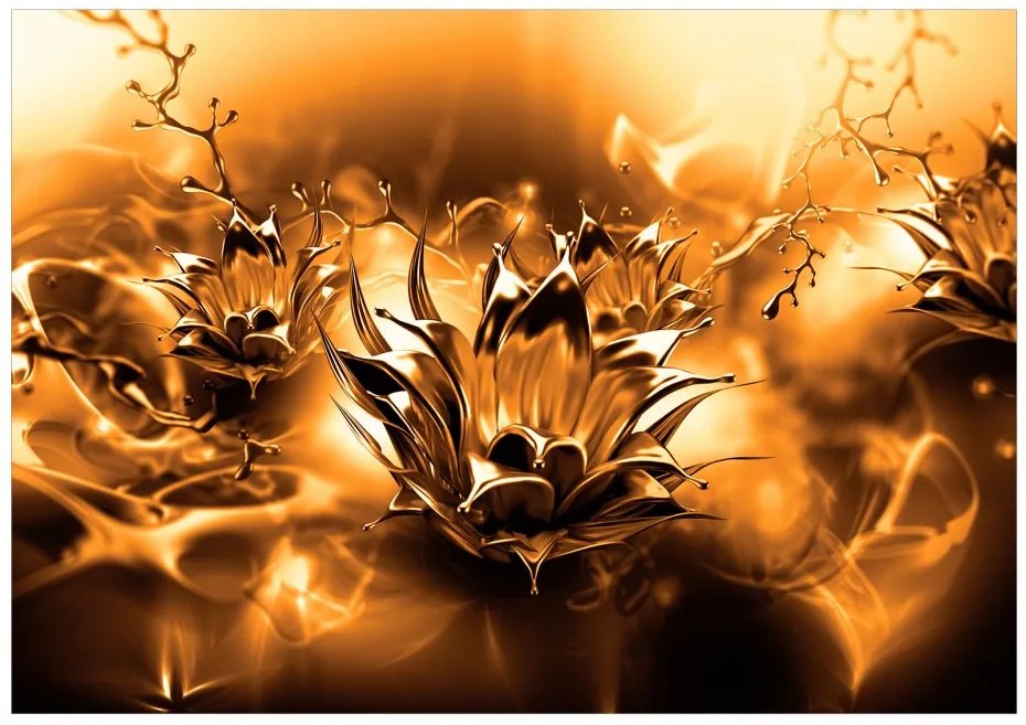 Samolepiaca fototapeta  - Olejový kvet (oranžová) 147x105