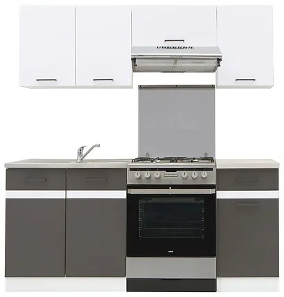 Kuchyňa BRW Junona line 180 cm (Biely lesk + Sivý wolfram + Biela). Vlastná spoľahlivá doprava až k Vám domov. 1018157